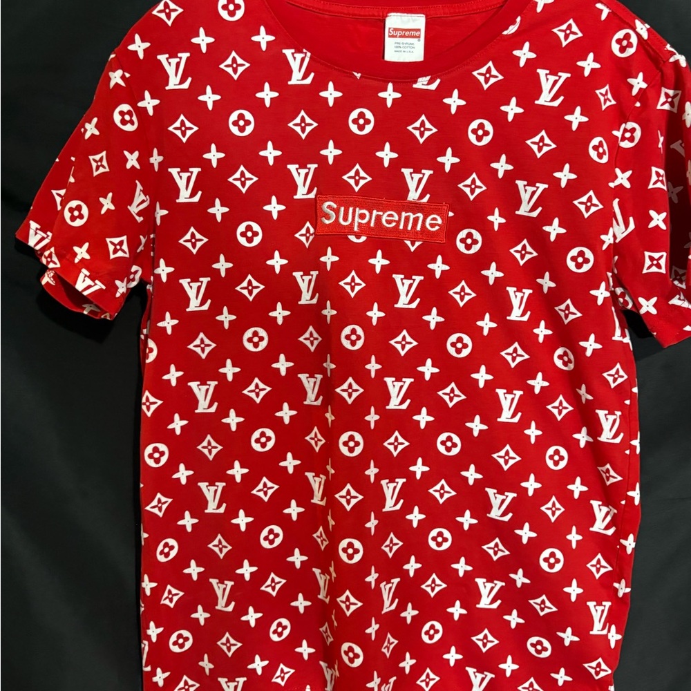 Supreme Red Tee with White Monogram